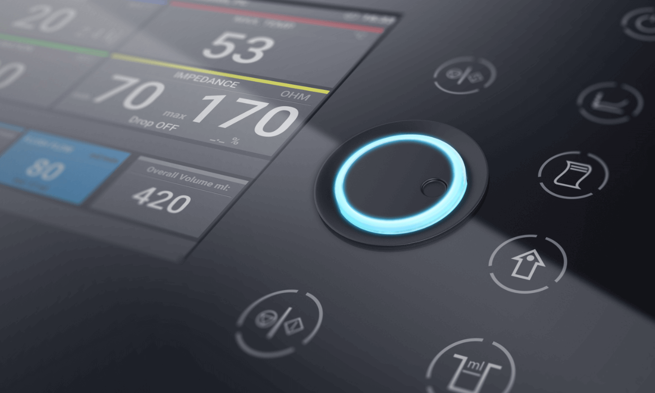 Detailed view of the user interface of the HAT500 product family by Osypka