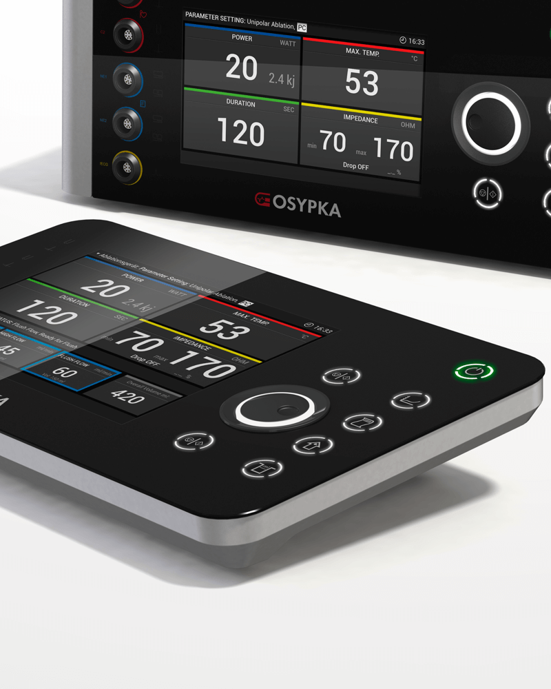 Focus on the tablet user interface of the HAT500 by Osypka